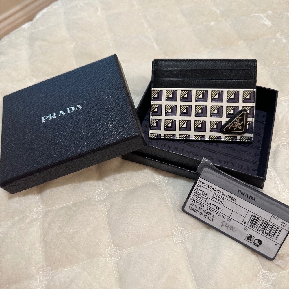 MENS PRADA Vitello Patern Wallet. Color: Royal BRAND NEW